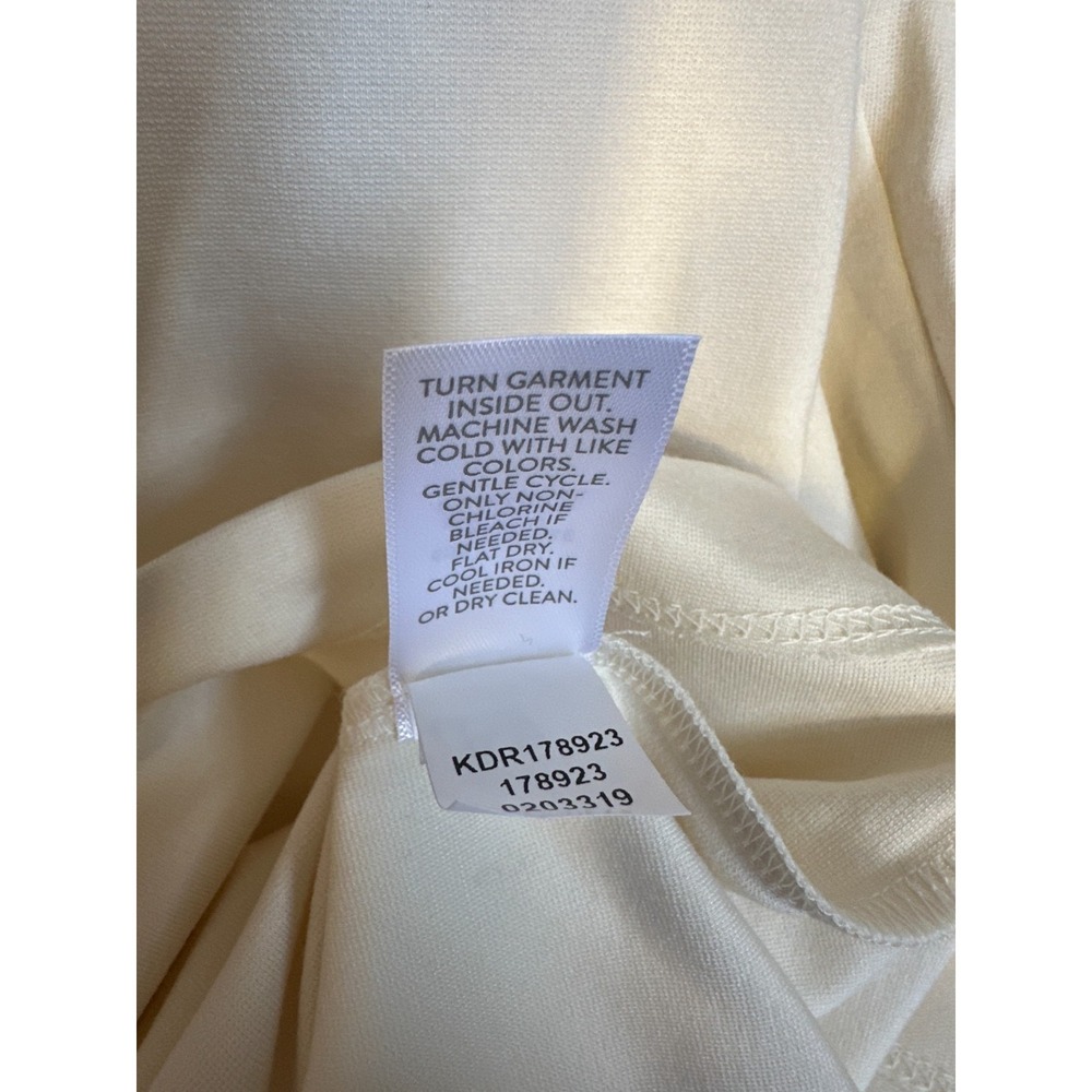 New Christian Siriano x J.Jill Cream Ponte Knit Beaded Cuff Dress Large Tall LT - Picture 10 of 16